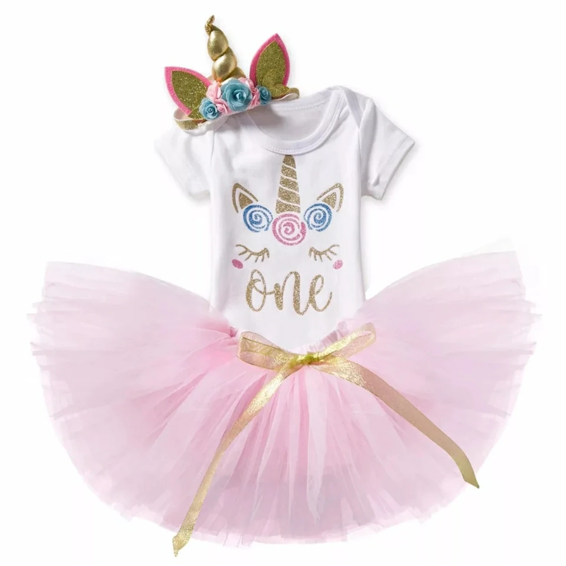 Birthday set, barn klänning  - 90