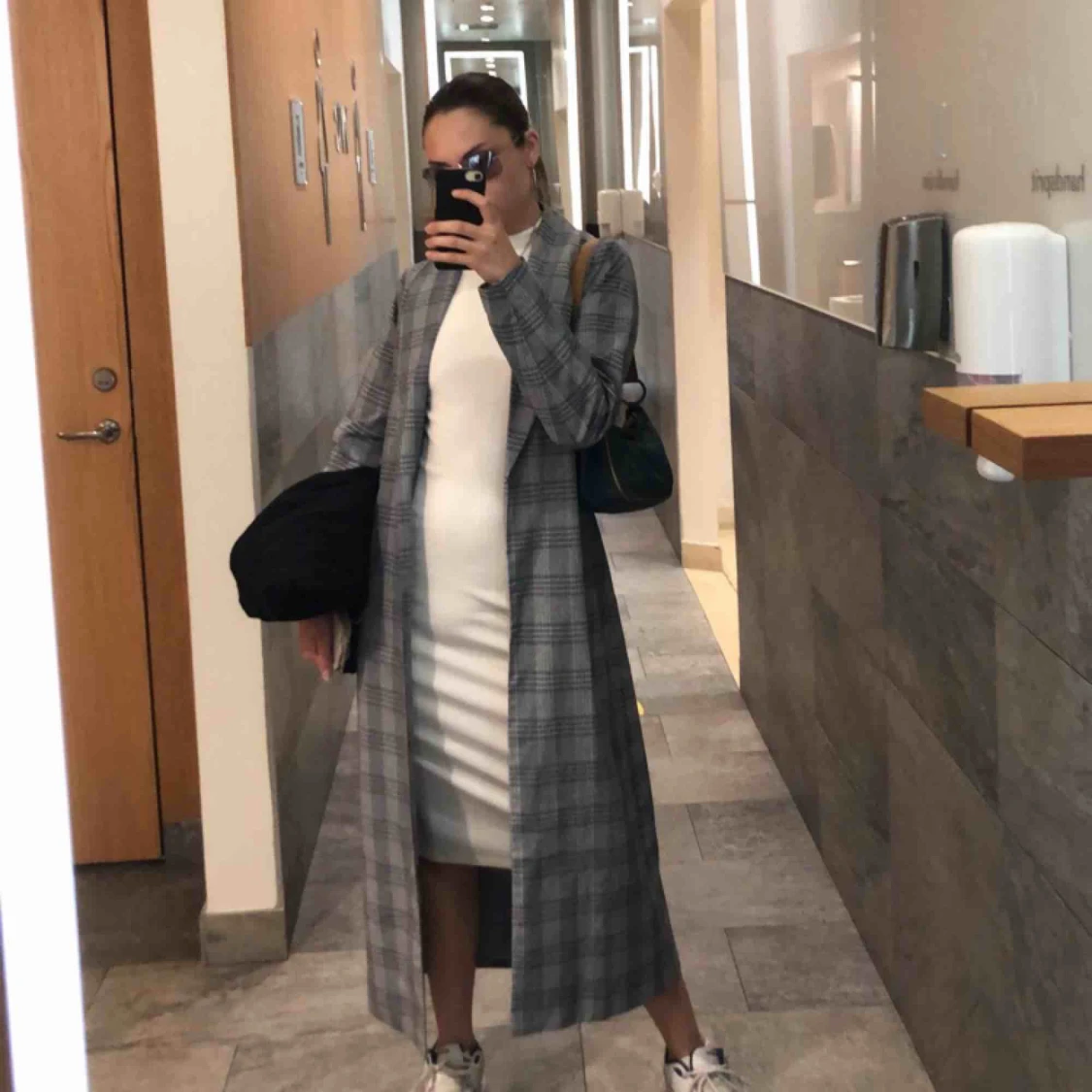 Rutig lång kappa - 90