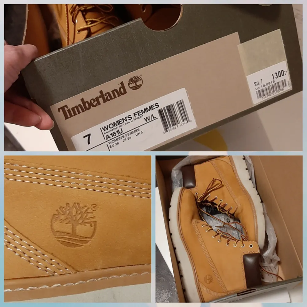 Timberland 👈💯äkta...  Säljer mina skor, nytt skick, köpte jag i en butik scorett. Storlek 38 (7)  använda 2-3gånger (nya price 1300kr) frakt 80kr. Shorts.