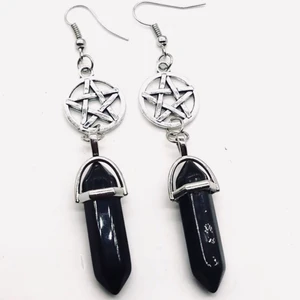 🧝🏿‍♀️NYTT MYSTISKA FETA SVART STEN ÖRHÄNGEN🧟‍♂️🧙🏻‍♀️  - NYA & INPLASTADE SNYGGA FETA ÖRHÖNGEN MED STJÄRNA 