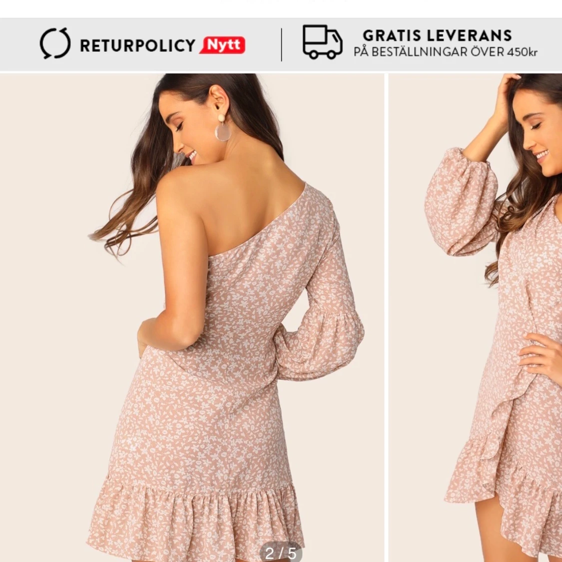 Rosa blommig klänning från Shein - 90