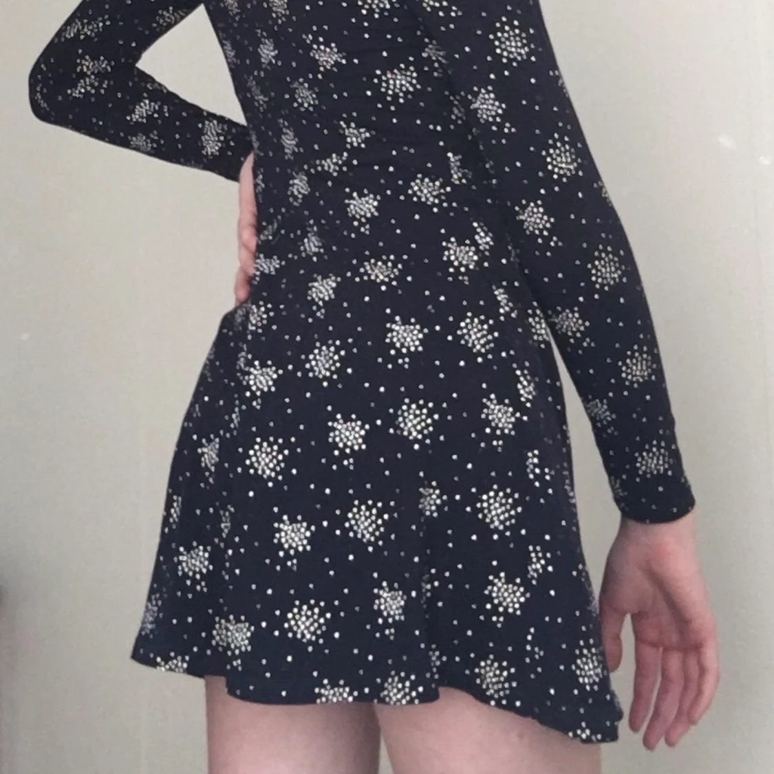 Mörkblå långärmad klänning 💙 - 90