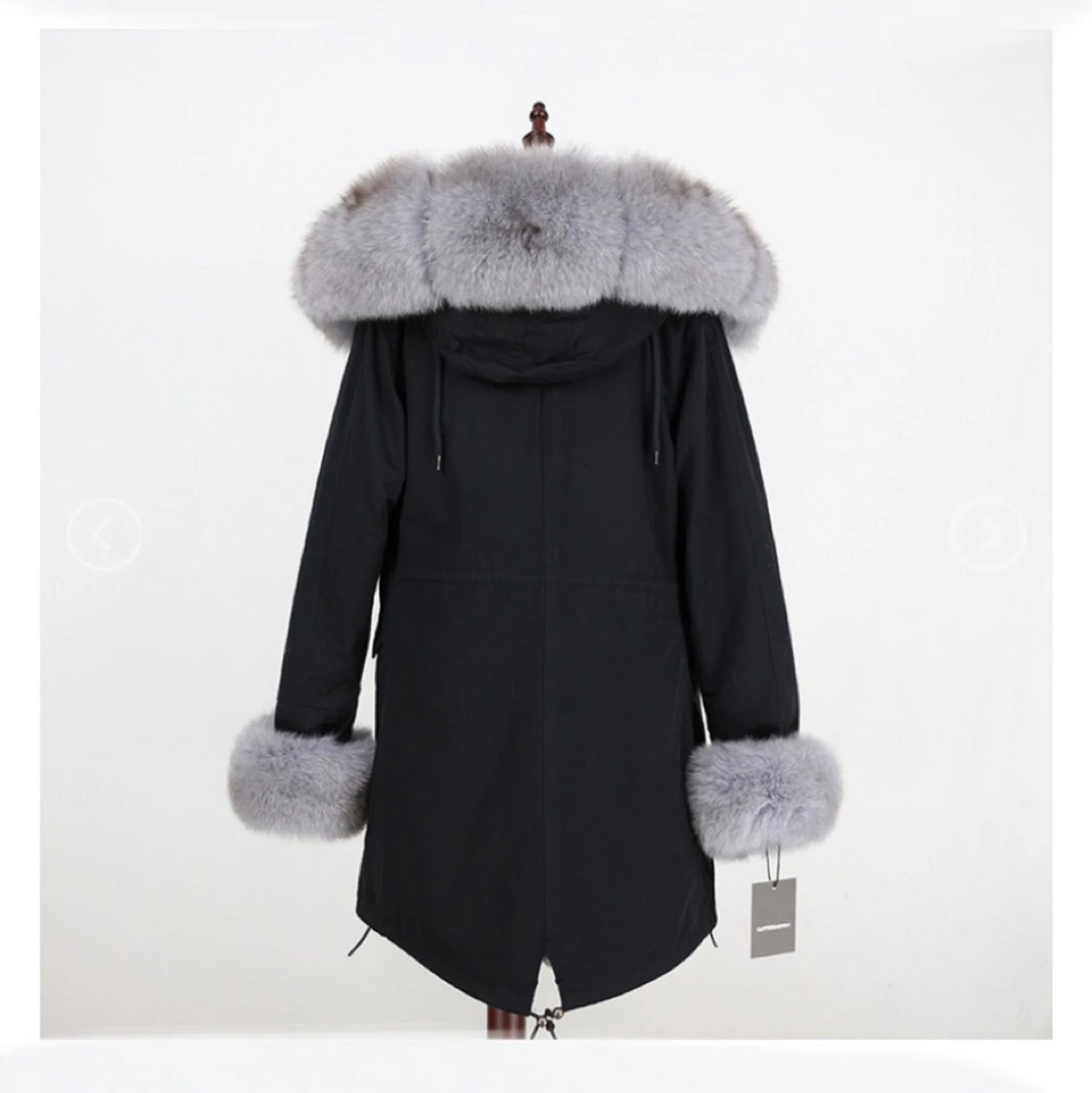 Fatima park lång äkta päls jacka.  - 91