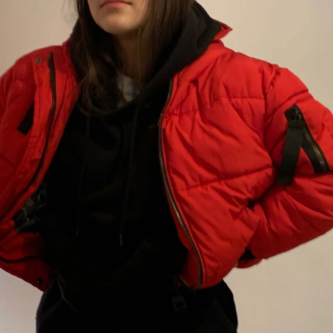 Röd Oversized Pufferjacka🍎 - 91