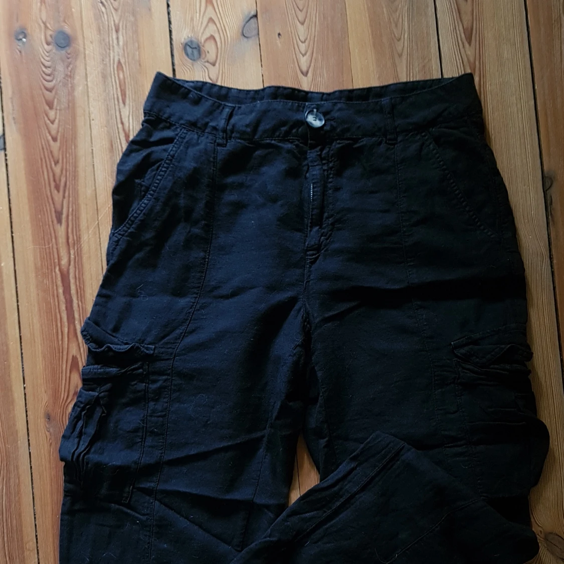 Cargopants i linneblandning - 91