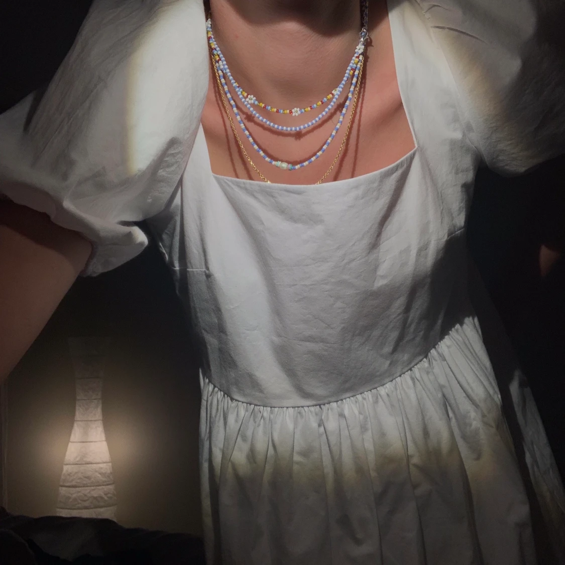 Vit klänning med puffärm