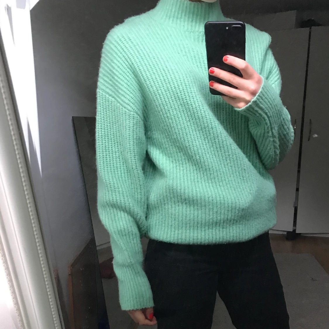 Turkos/grön stickad tröja - Monki - 90