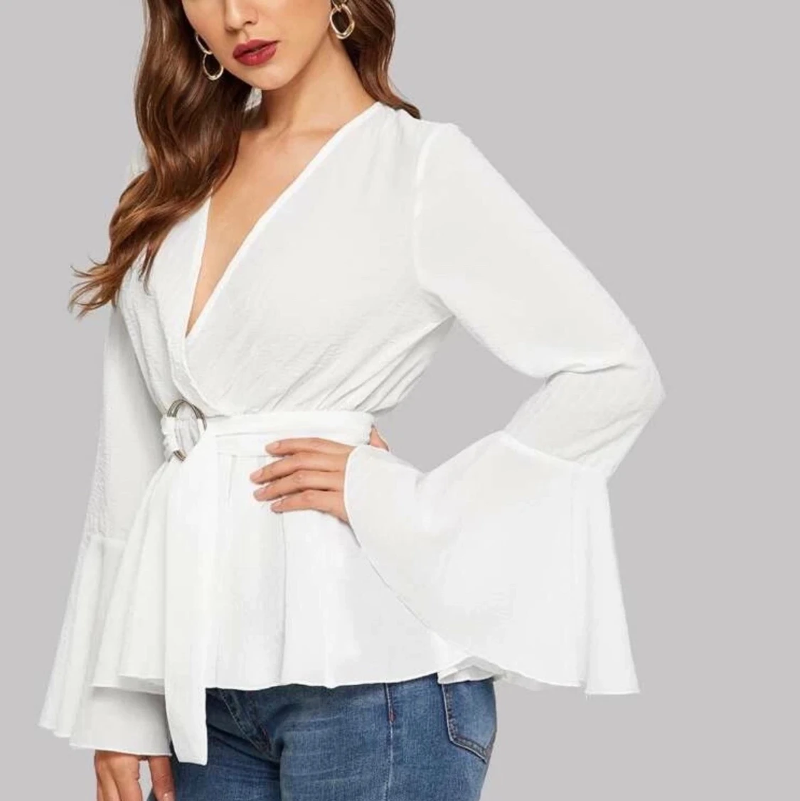 SHEIN vit elegant blus