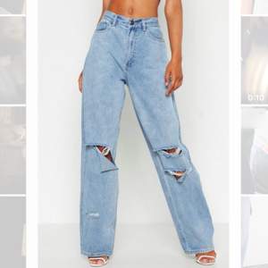 Säljer dessa supersnygga ljusblå jeans från boohoo, de är helt oanvända🥰