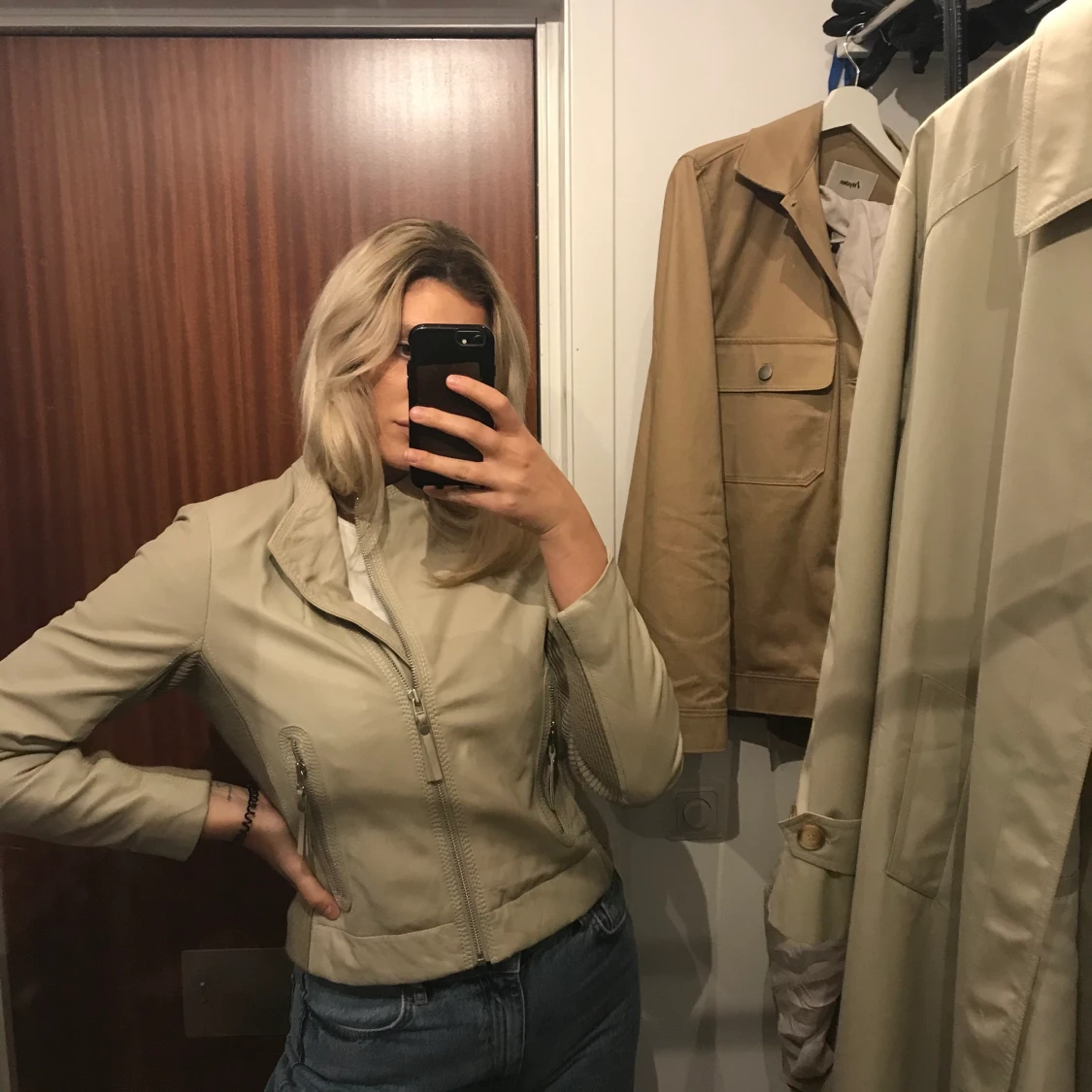 Nude Leather Jacket - 90