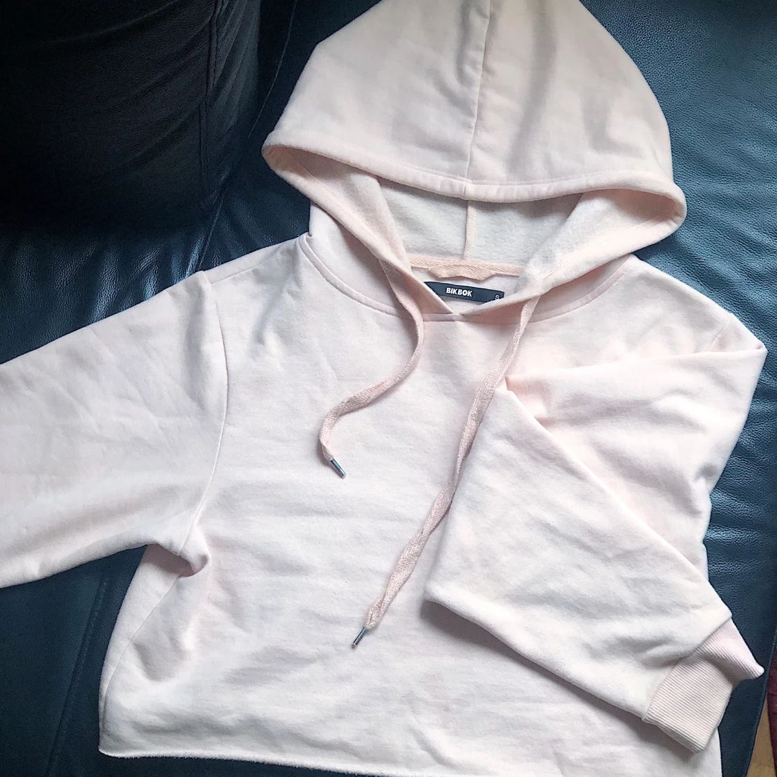 Baby pink Croppad hoodie 💗