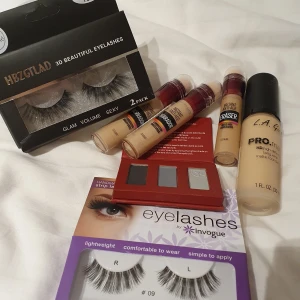 skönhetspaket med smink och lösögonfransar - Såld