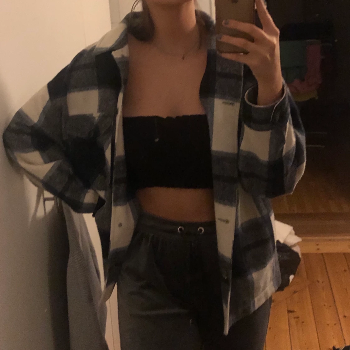 Blå och vitrutig kappa från Zara! - 91