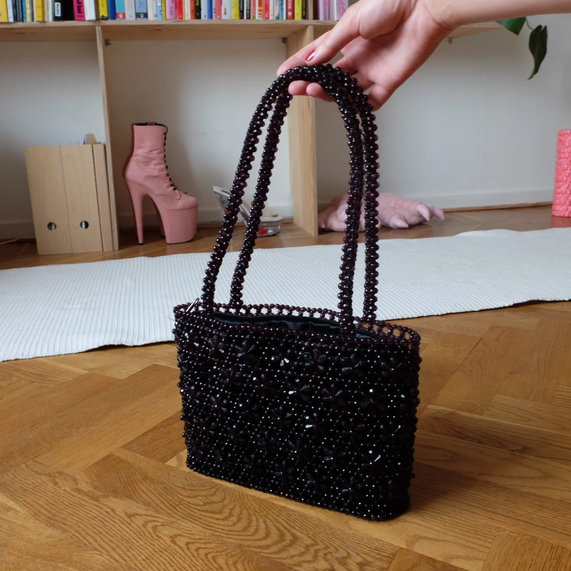 pärlad axelväska - 90