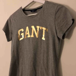  - Grå gant tirsha med guld text, använd några gånger, äkta, nypris 400kr