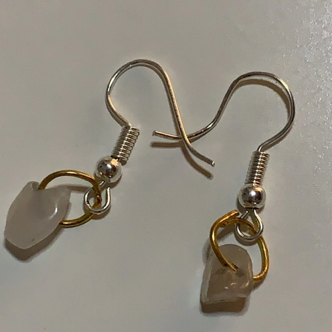 Vita kristall örhängen  - 90