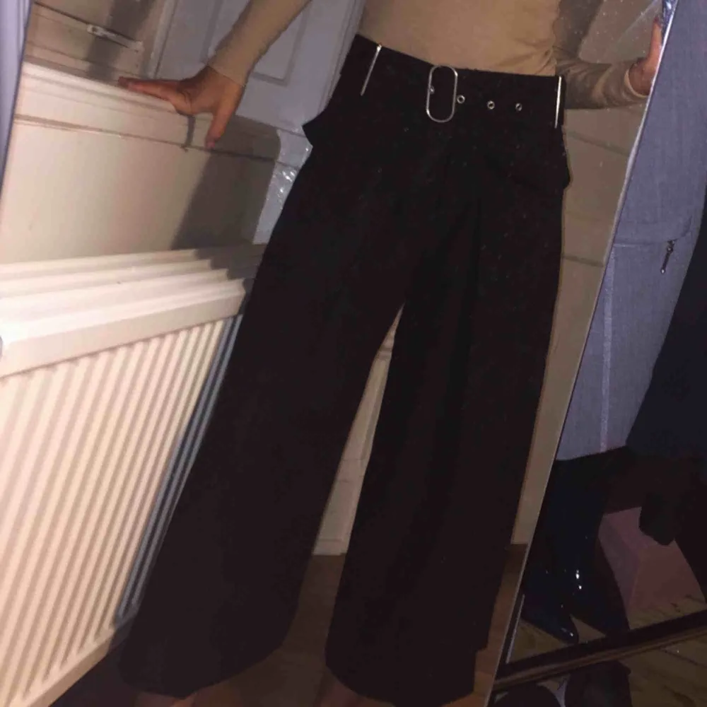 Culottes från Acne Studios i tjockare polyester, fint fall och tillhörande skärp. Jag på bilden är 160 cm lång. . Jeans & Byxor.