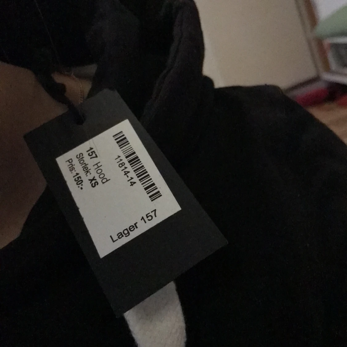 Svart hoddie, helt ny - 91