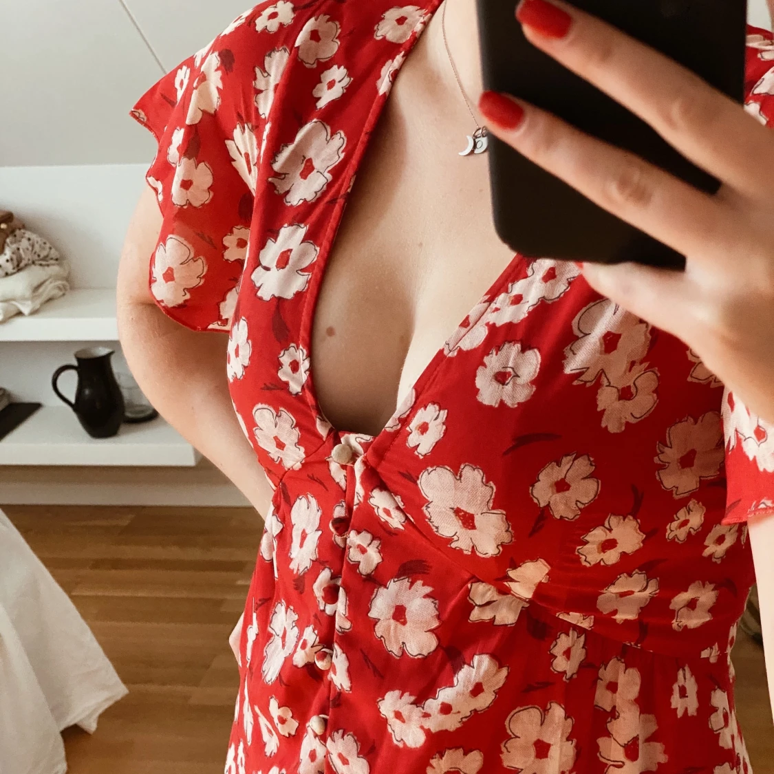 Blommig långklänning-oanvänd!