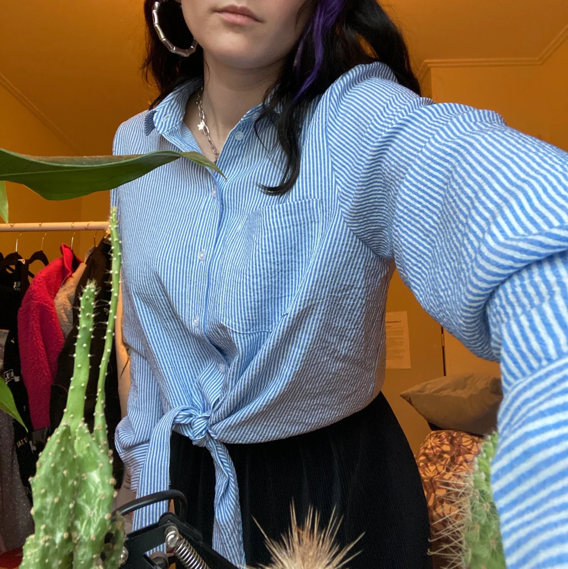 skjorta med knyt - 90