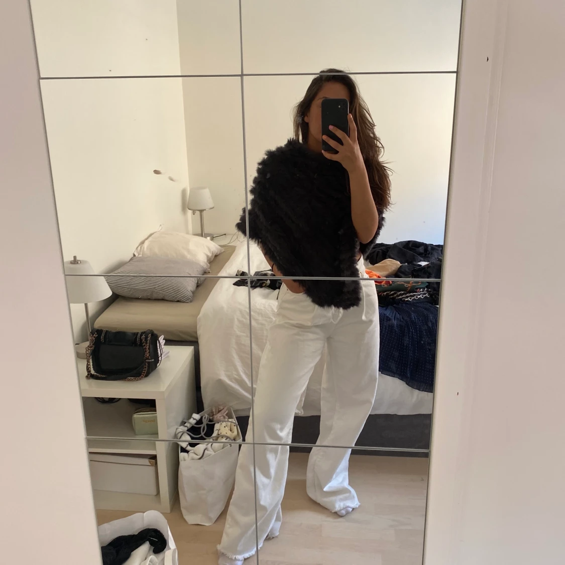 Pälsponcho mörkgrå - 90