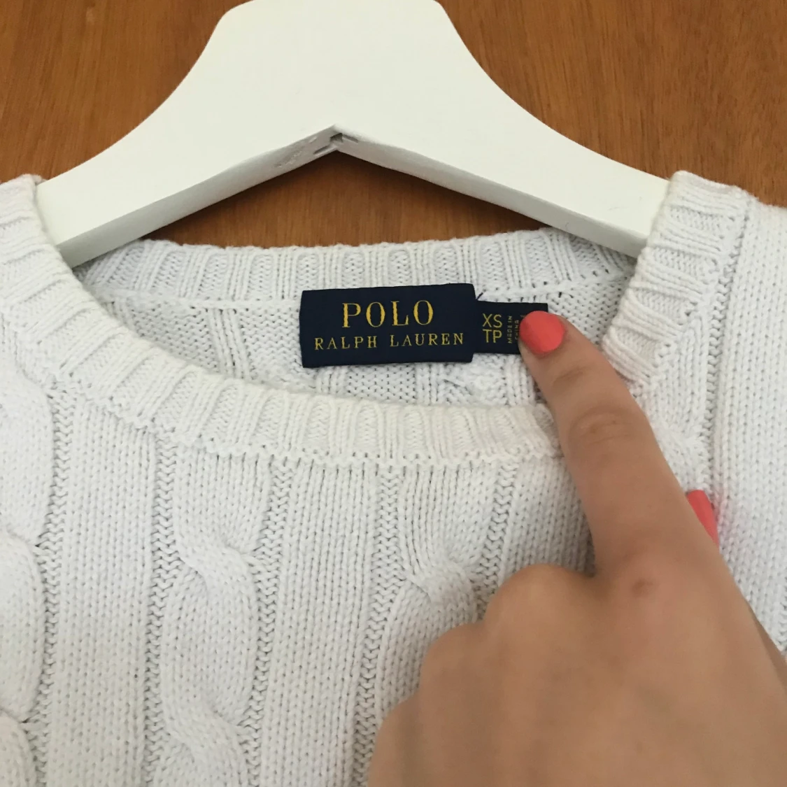 Vit kabelstickad från Ralph lauren  - 90