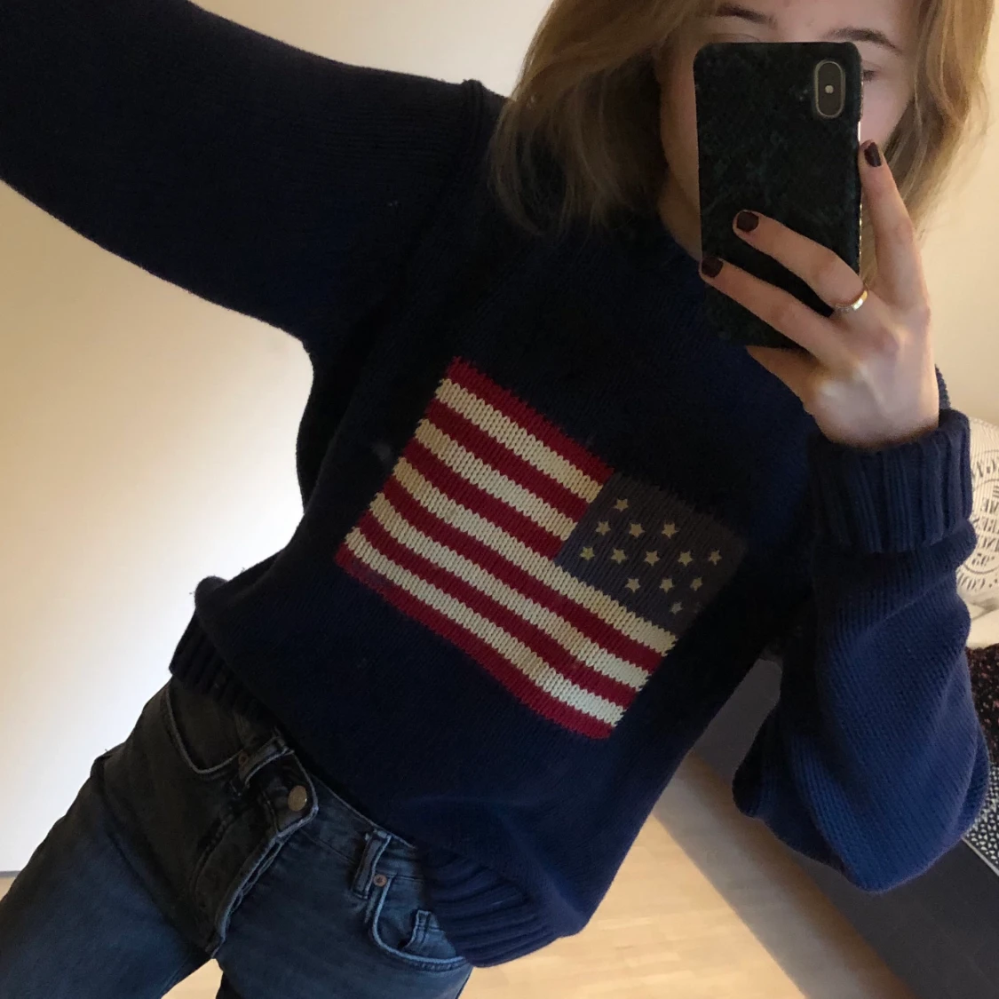 USA stickad tröja från polo 