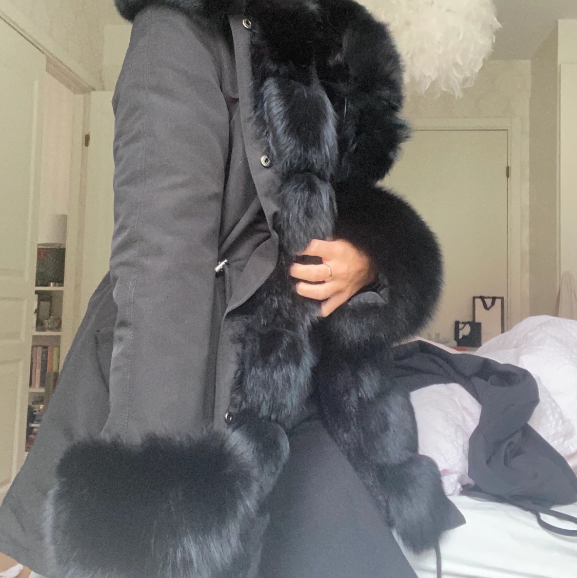 Fatima parka svart, strl XS - 90