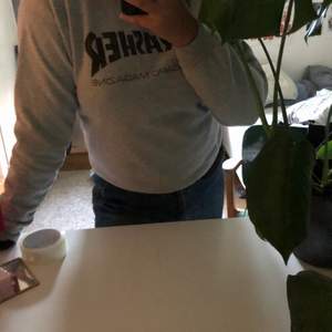 En härlig grå sweatshirt som passar till allt, både stan , sena kvällar och mys. Den är inte mycket använd och i gott skick , inga slitnar samt fläckar. Den sitter lite tajtaste på mig som i vanliga fall är M/L men den är ändå lite oversize i modellen.           Kan mötas i Göteborg annars står köparen för frakt.😊 