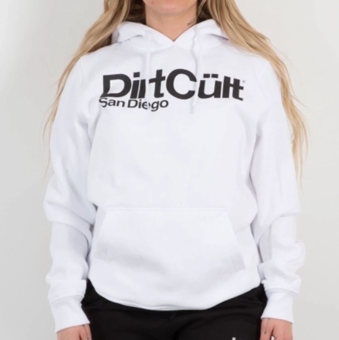 Vit dirtcült hoodie