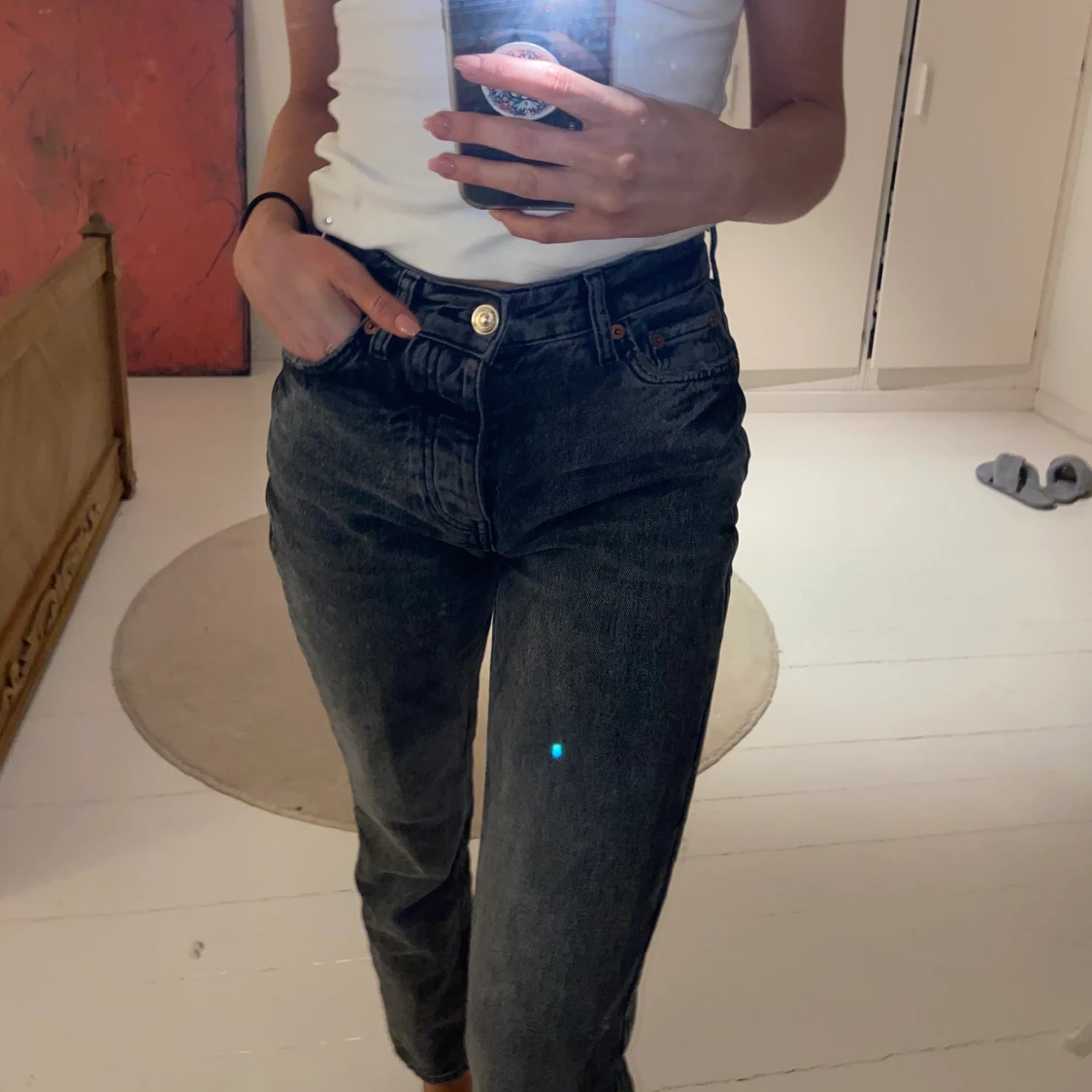 Gråa snygga jeans från Gina tricot - 90