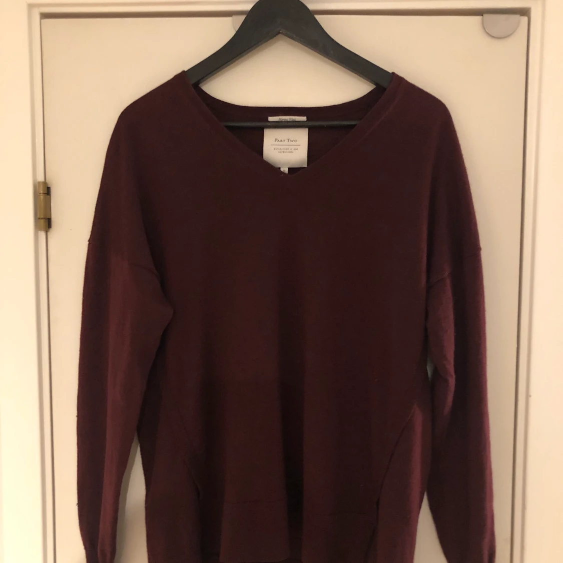 Brun/röd v-ringad kofta