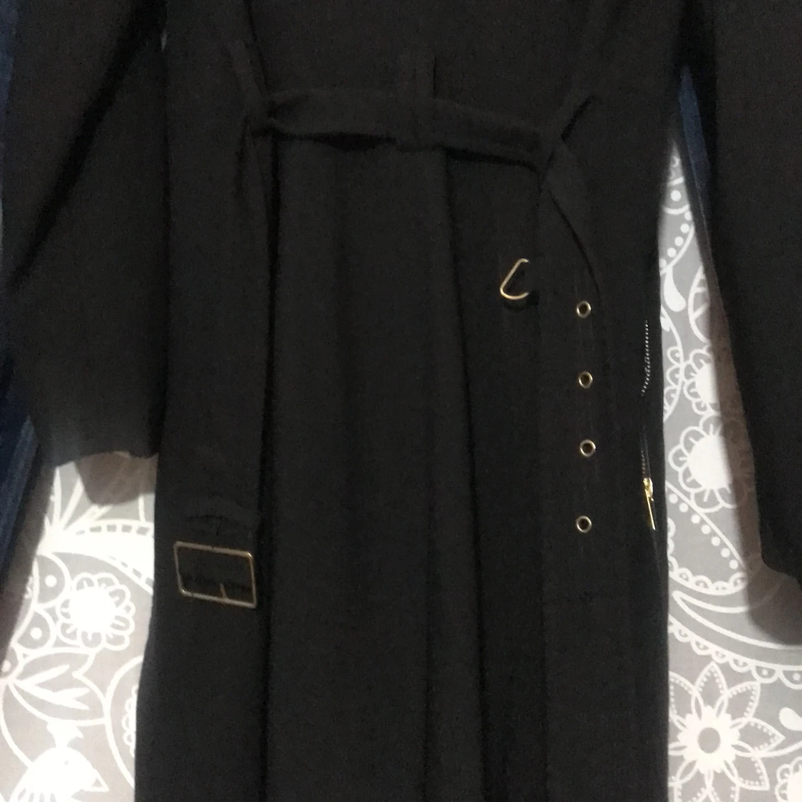 Vår/höst kappa i svart tyg - 91