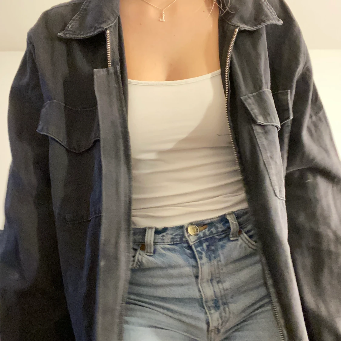 Jeans jacka med dragkedja  - 90