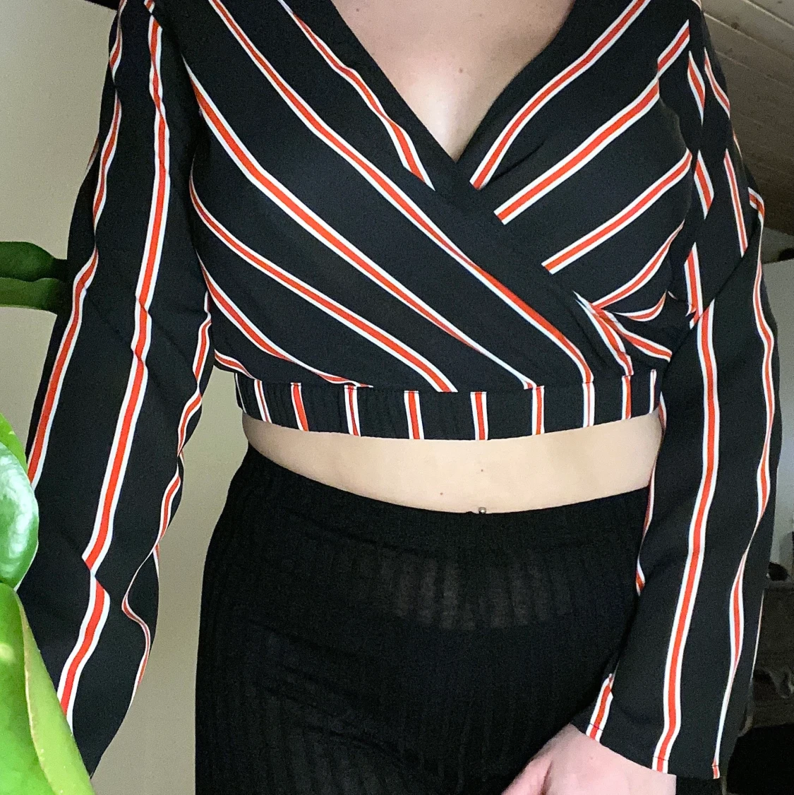 Snygg randig kort top - 90