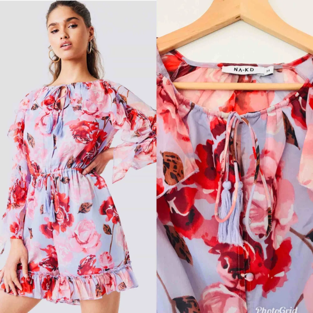 Fantastiskt vacker playsuit från Na-kd🌹 Endast testad så i perfekt skick. Storleken är 34 och passar 34/36. Frakt 36kr💌. Klänningar.