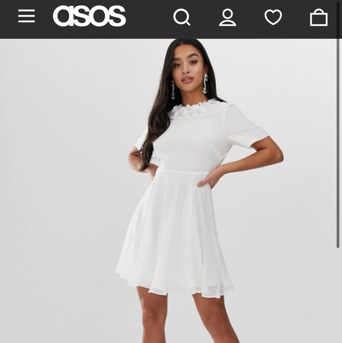 Petite vit klänning från Asos