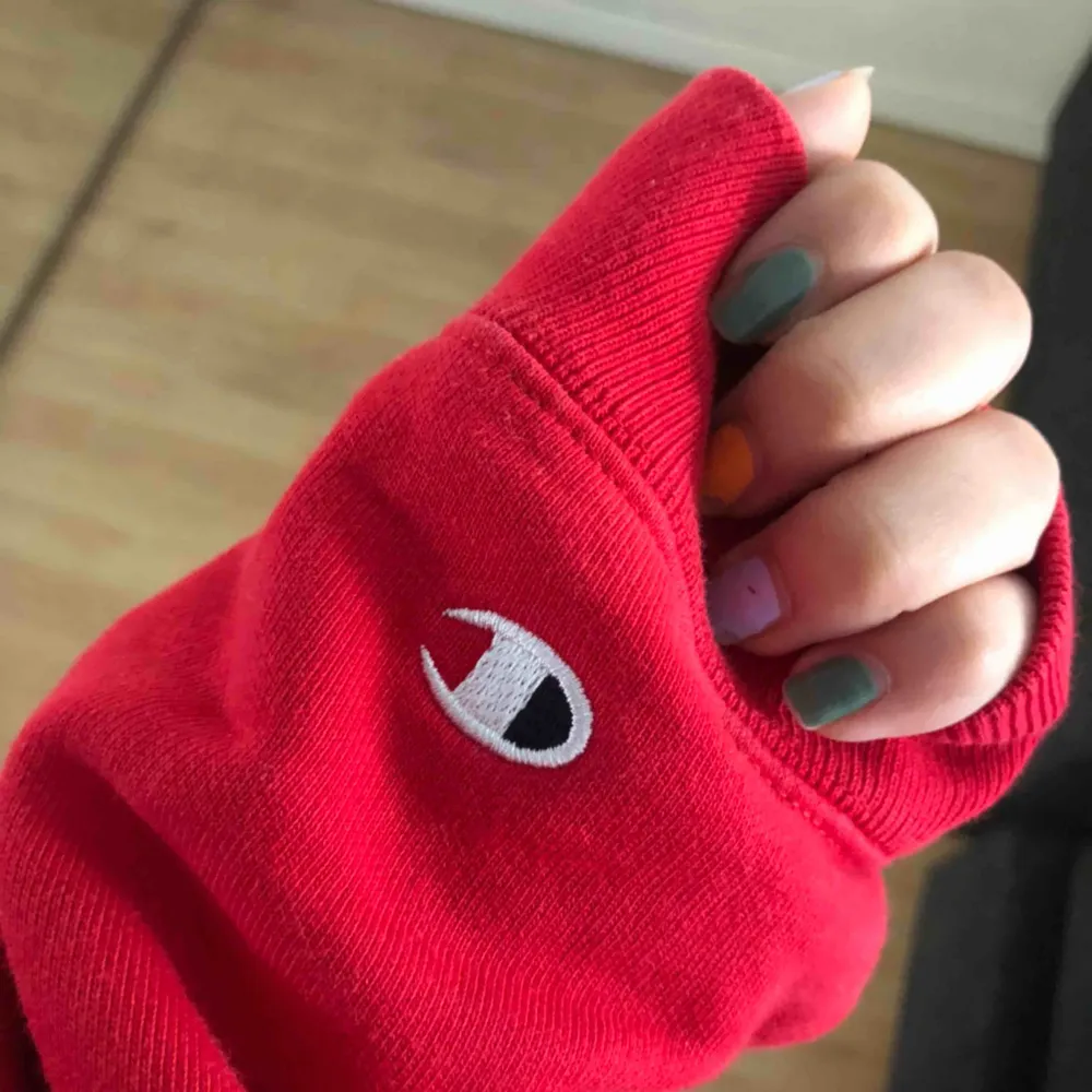 En oversized hoodie från champion! Köpt på Urban Outfitters i USA 💓 reflexer på loggan i fram och på armen. Inga skador, precis som ny 💕. Hoodies.