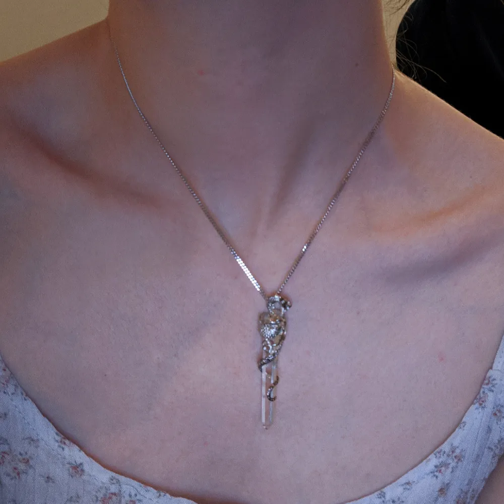 Coolt halsband med drake och kristall/glas 🐉 Frakt 9 kr . Övrigt.