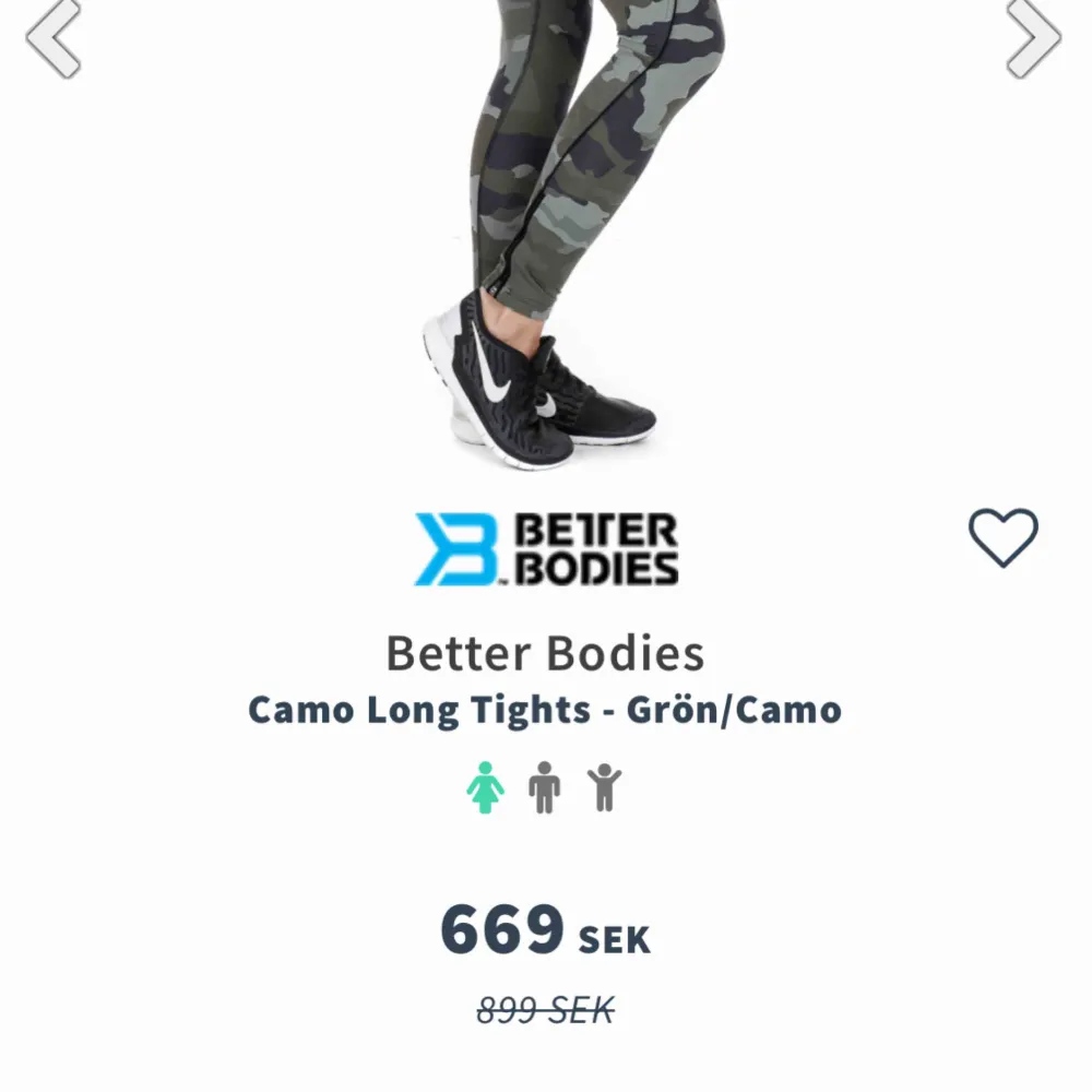 Säljer mina Betterbodies camo tights, skitsnygga på och är knappt använda för dom e försmå på mig :( Tar emot swish och fraktar🌟. Jeans & Byxor.