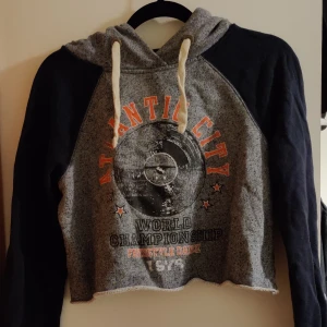 River Island croppad hoddie - Croppad hoddie från River Island EUR 40  Fint skick Mörkblå ärmar och melerad ljusblå kropp Samfraktar, pris kan diskuteras