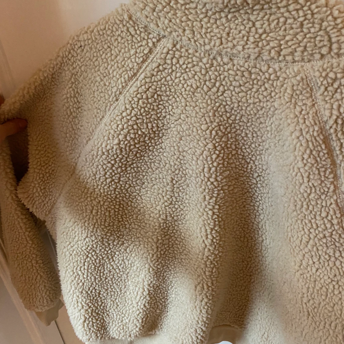 Beige croppad teddyjacka M - 91