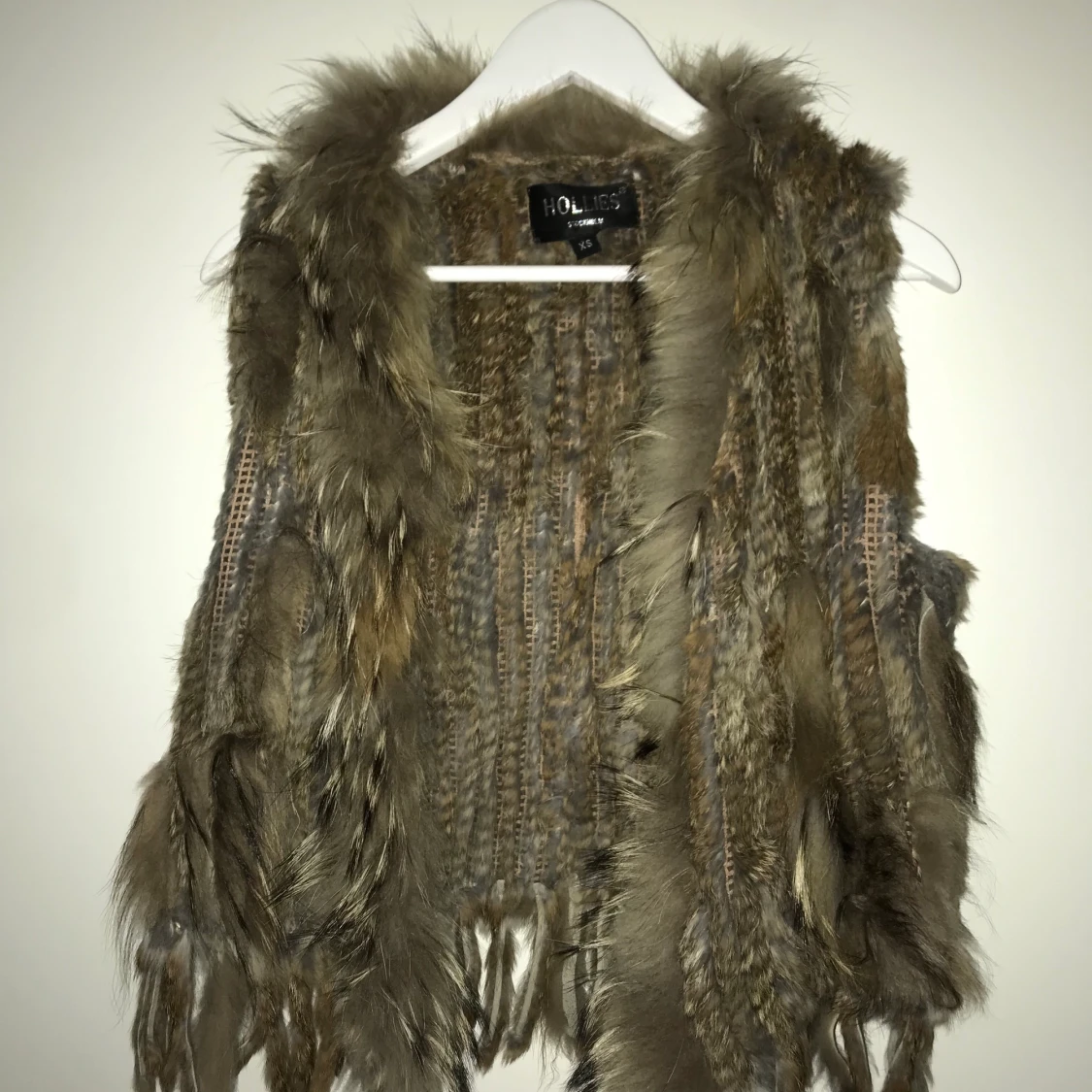 Brun Hollies äkta pälsväst 