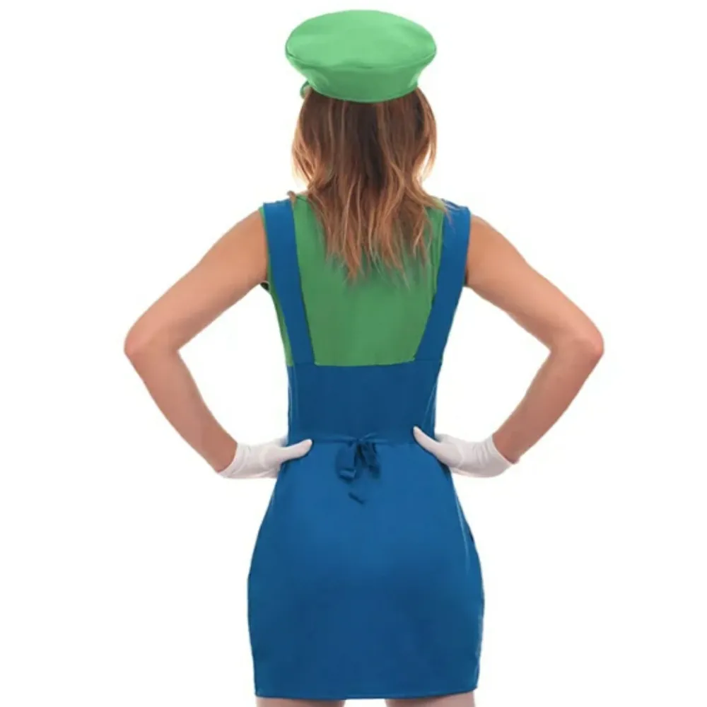 Har denna coola Luigi kostym som jag använde 1 gång förra året. Handskar och strumpbyxor ingår ej 🌟 Bara hatt och klänningen. Slutsåld på hemsidan 🎉. Övrigt.