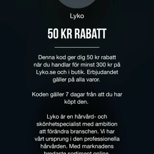 50kr rabatt hos Lyko - Koden säljes för 25kr