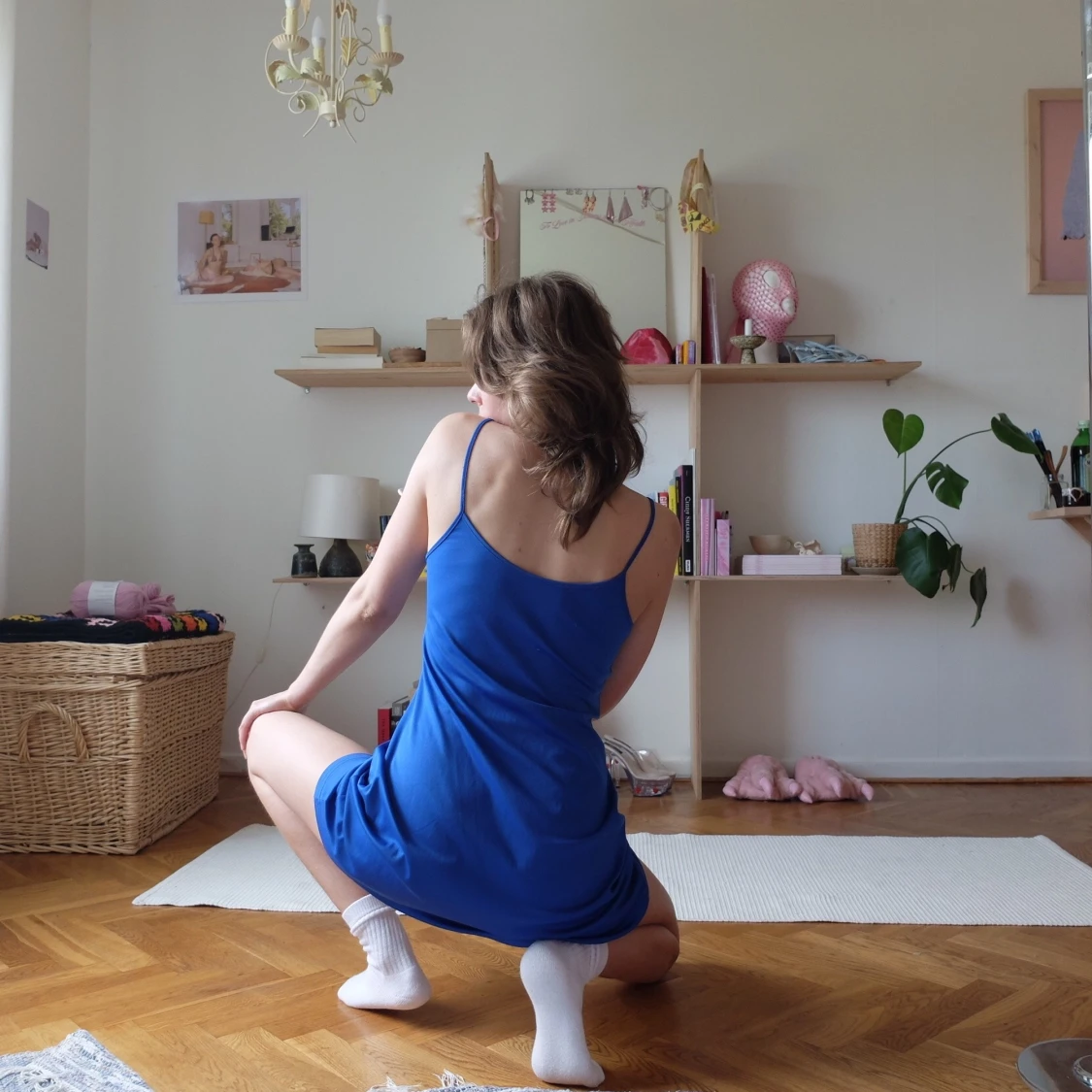 kornblå kortklänning - 91