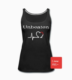 Unbeaten  - Damlinne med egendesignat tryck. Nytt ej begagnat. 