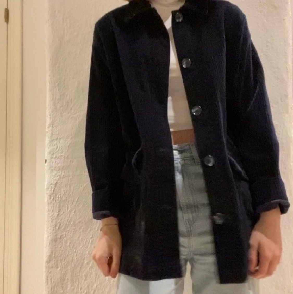 Mörkblå Manchester-jacka - 90