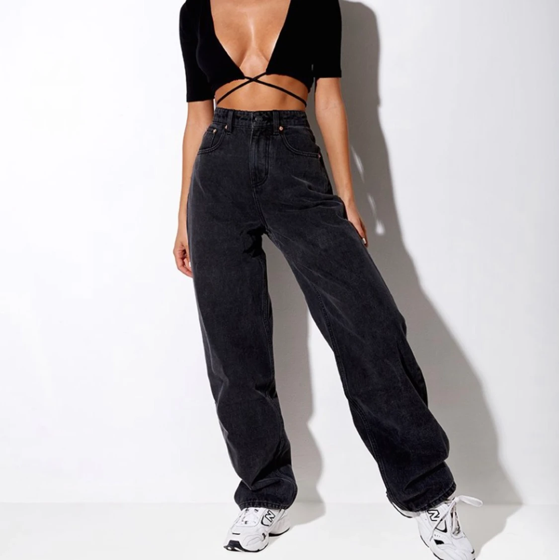 Svarta vida byxor - 90