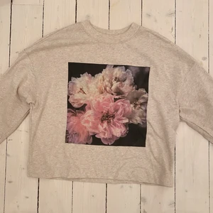 Sweatshirt  - Ljusgrå sweatshirt av Helena Christensen X H&M sweatshirt. Supermysig tröja med ett jättefint tryck på framsidan. Tröjan är i bra skick då jag använt den 1 gång! Köpare står för frakt❗️